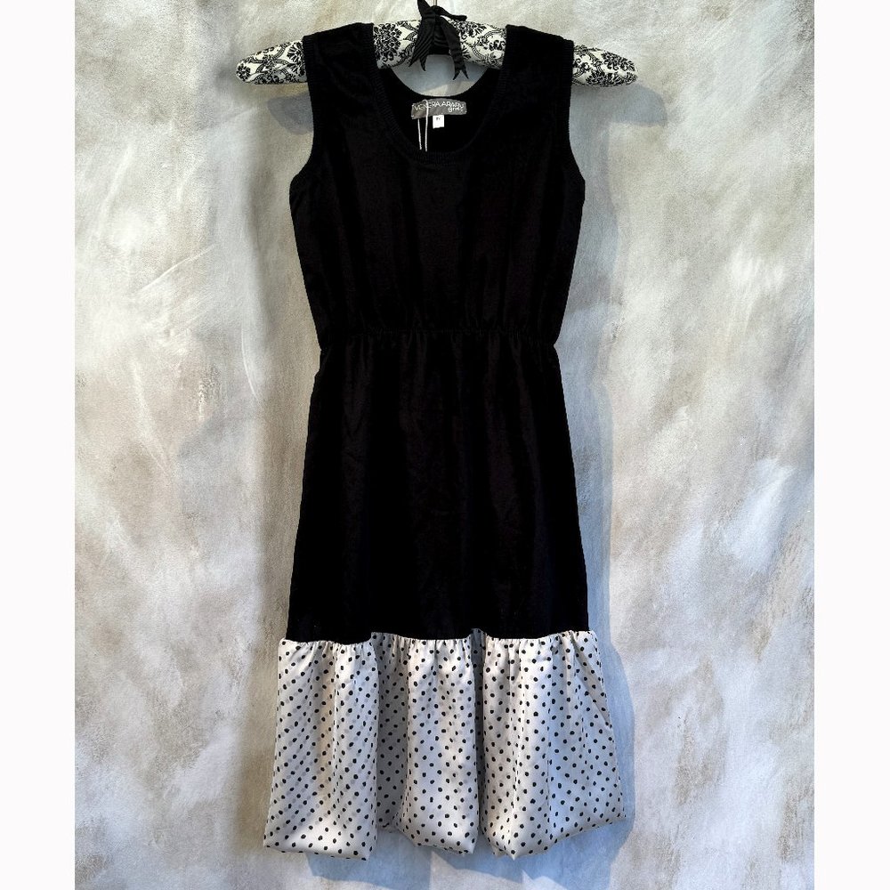 🪩Venera Arapu Girls Black and White Polka Dot Dress - 8y